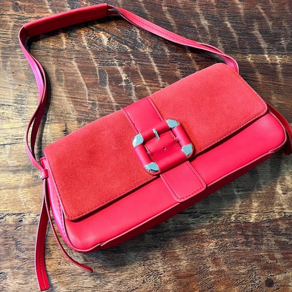 Zara Handbags - Zara Woman Red Vegan Leather Shoulder Bag